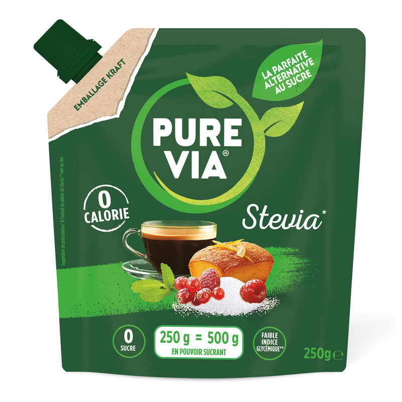 Pure Via Édulcorant Poudre Avec Stévia Le Pack De 250g