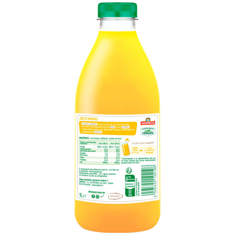 Andros Jus d'Ananas la bouteille de 1L