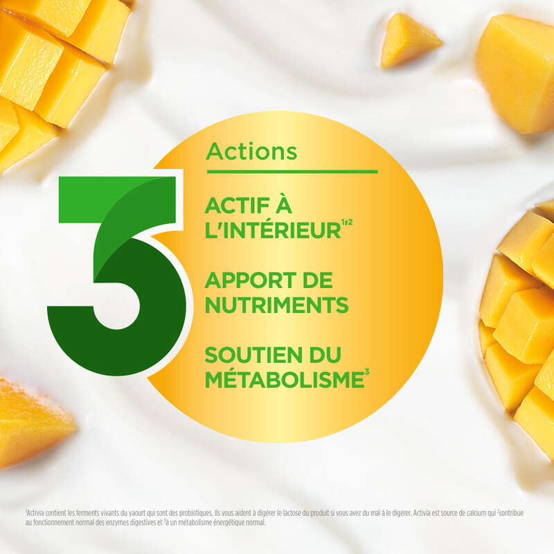 Activia Yaourt Aux Fruits Mangue Bifidus 4x125g