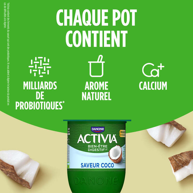 Activia Yaourt Bifidus Saveur Coco 4x125g