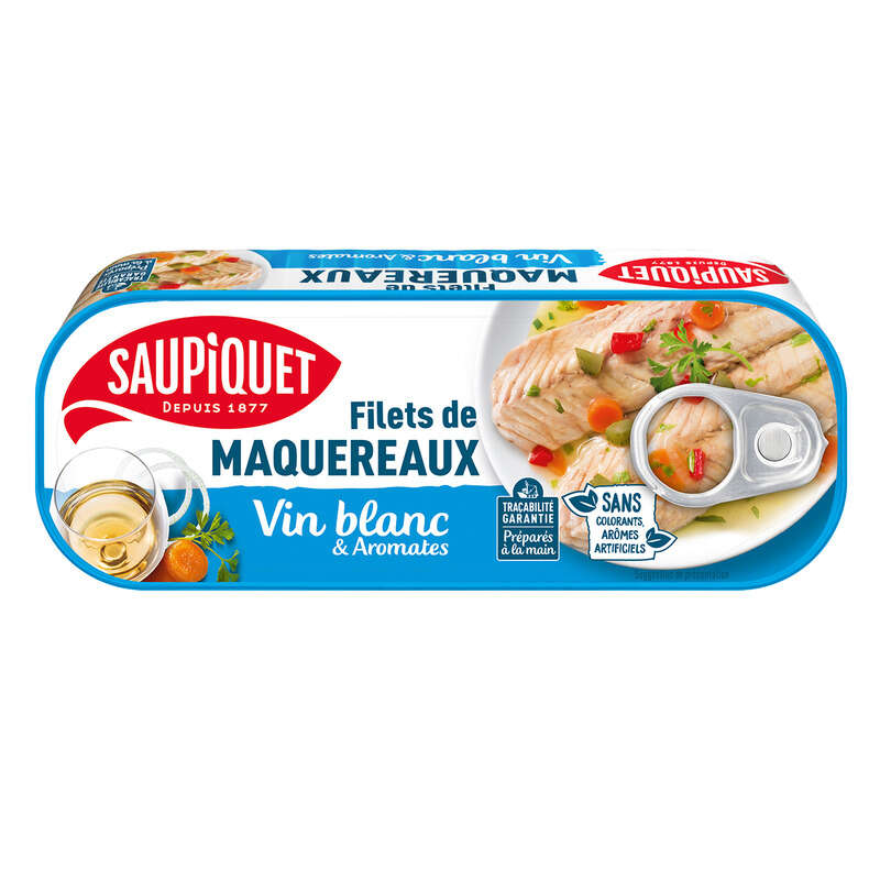 Saupiquet Filets de Maquereaux vin blanc & aromates 176g