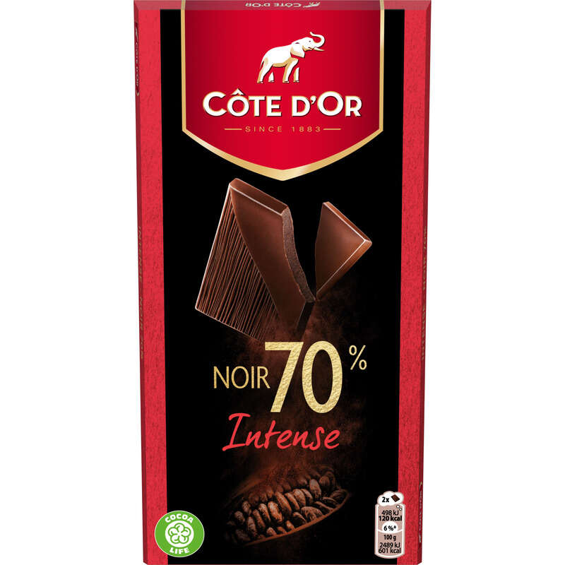 Côte D'Or Tablette Chocolat Noir 70% Intense 100g