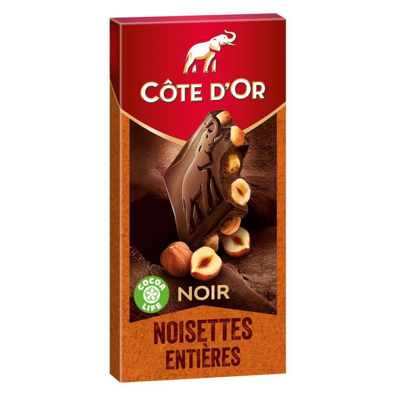 Côte D'Or Tablette Chocolat Noir Aux Noisettes Entières 180g