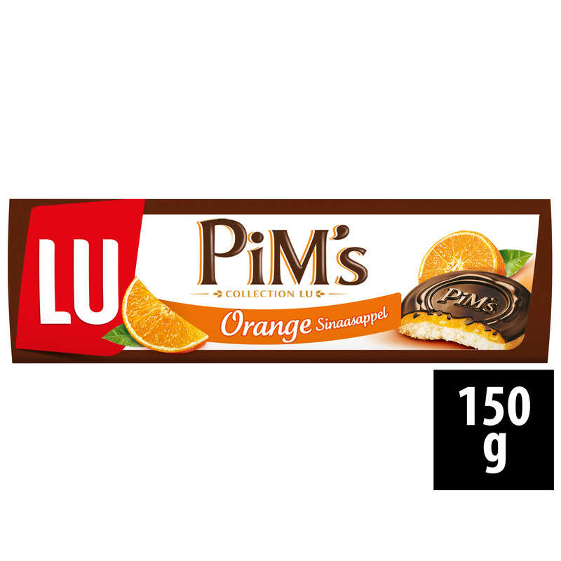 Lu Pim's Biscuits génoise Orange et nappage Chocolat 150g