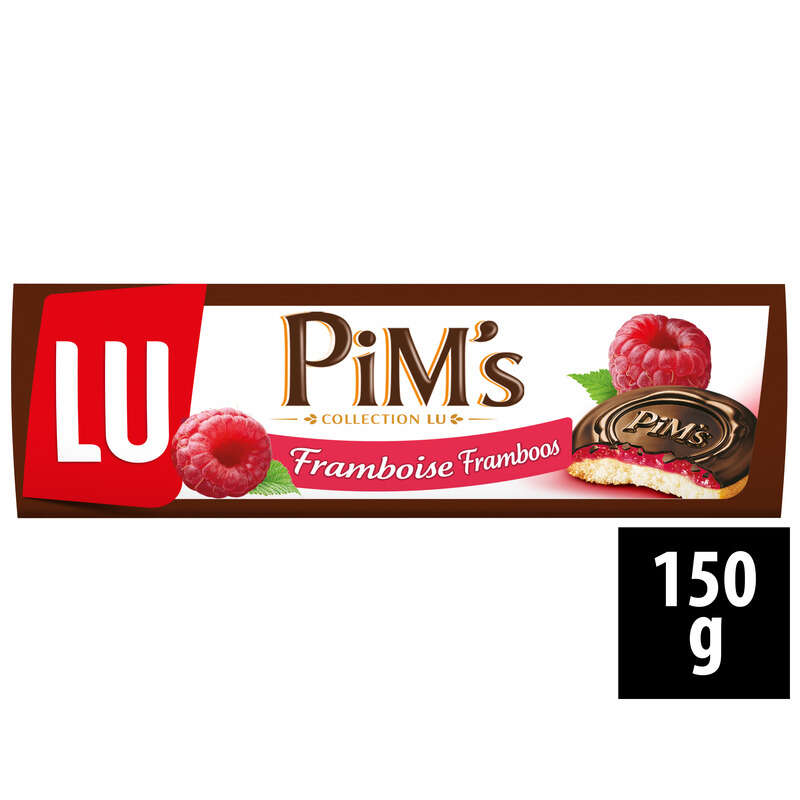 Lu Pim's Biscuits génoise Framboise et nappage Chocolat 150g