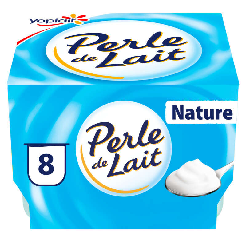 Yoplait Perle De Lait nature Yaourt Brassé pots 8x125g