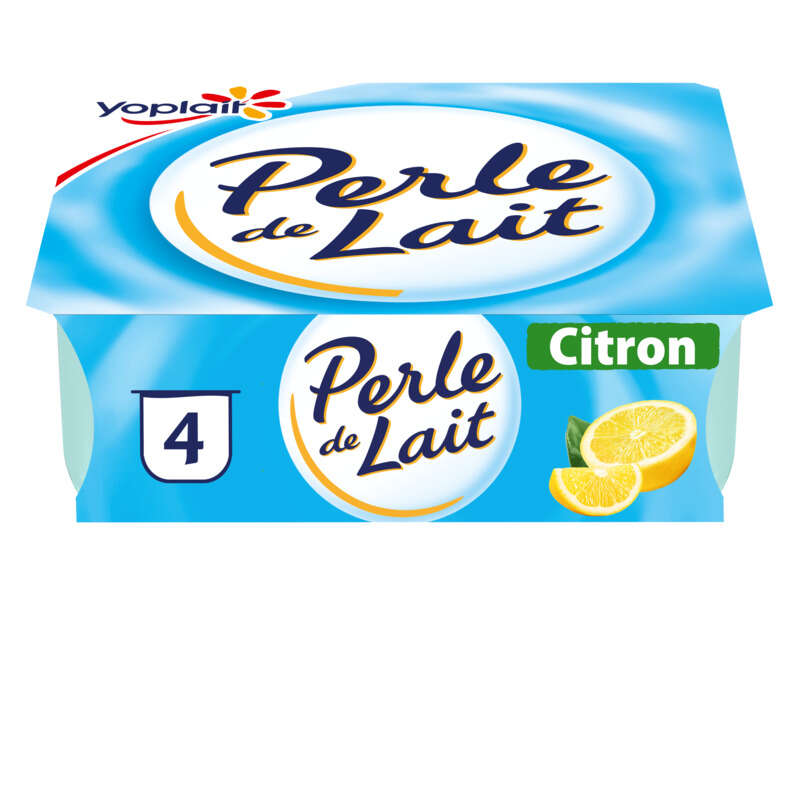 Yoplait Perle De Lait Citron Yaourt Brassé Pots 4x125g