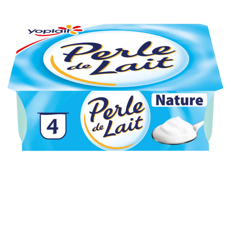 Yoplait Perle De Lait Nature Yaourt Brassé Pots 4x125g