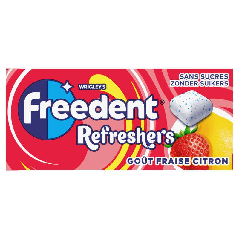 Freedent Refreshers Fraise Citron Sans Sucres 18g