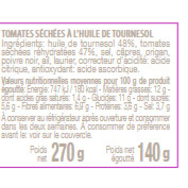 Florelli Tomates séchées 270g