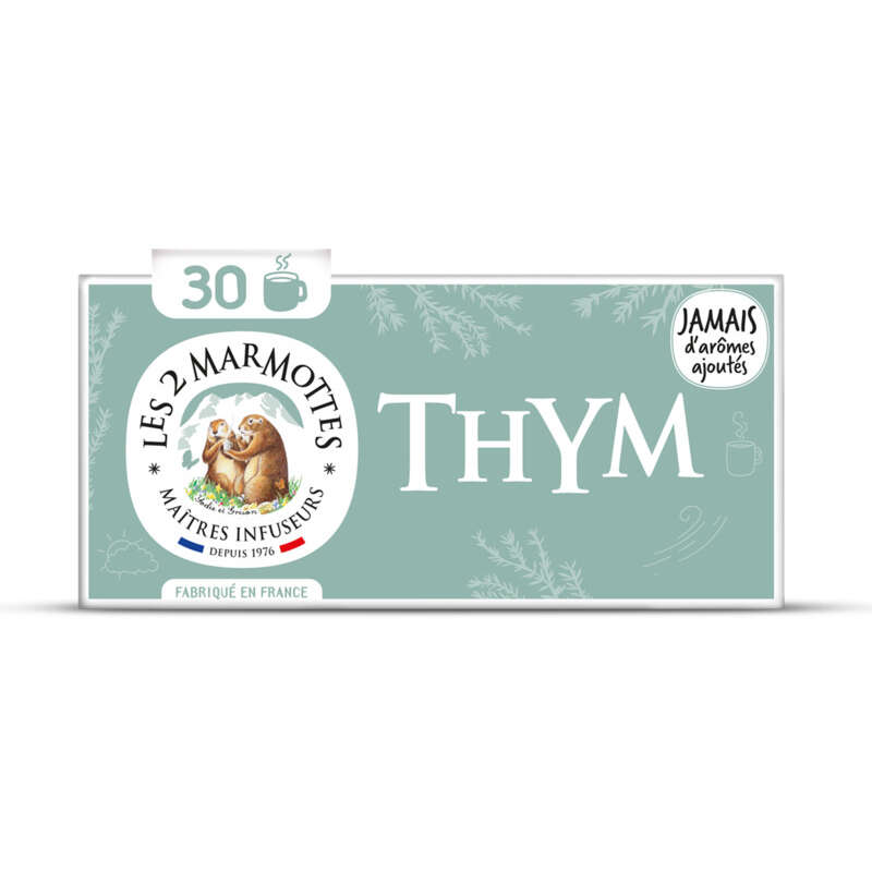 Les 2 Marmottes Infusion Au Thym 30 Sachets 35g