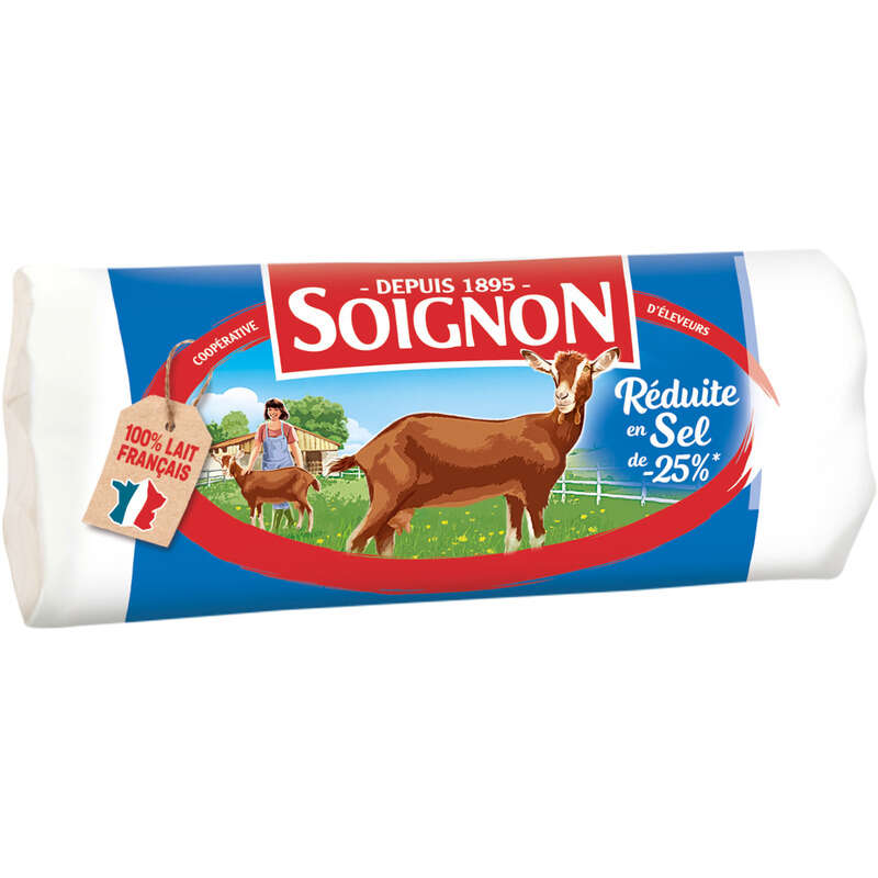 Soignon bûche de chèvre 25% de sel en moins 180g