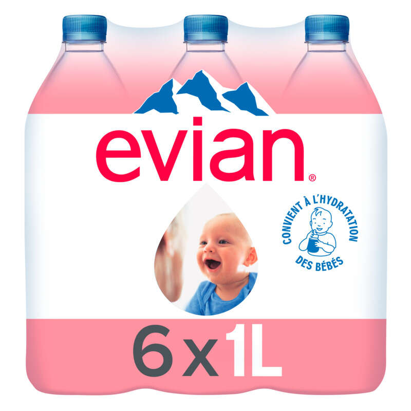 Evian Eau minérale naturelle 6x1L