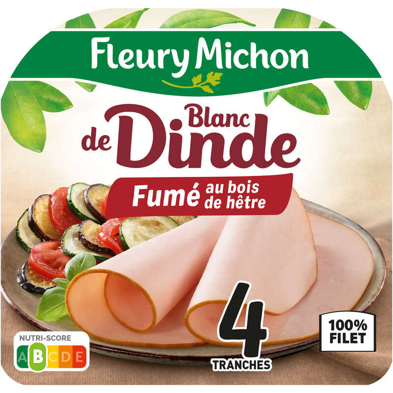 Fleury Michon Blanc De Dinde Fumé Tranches Fines x4