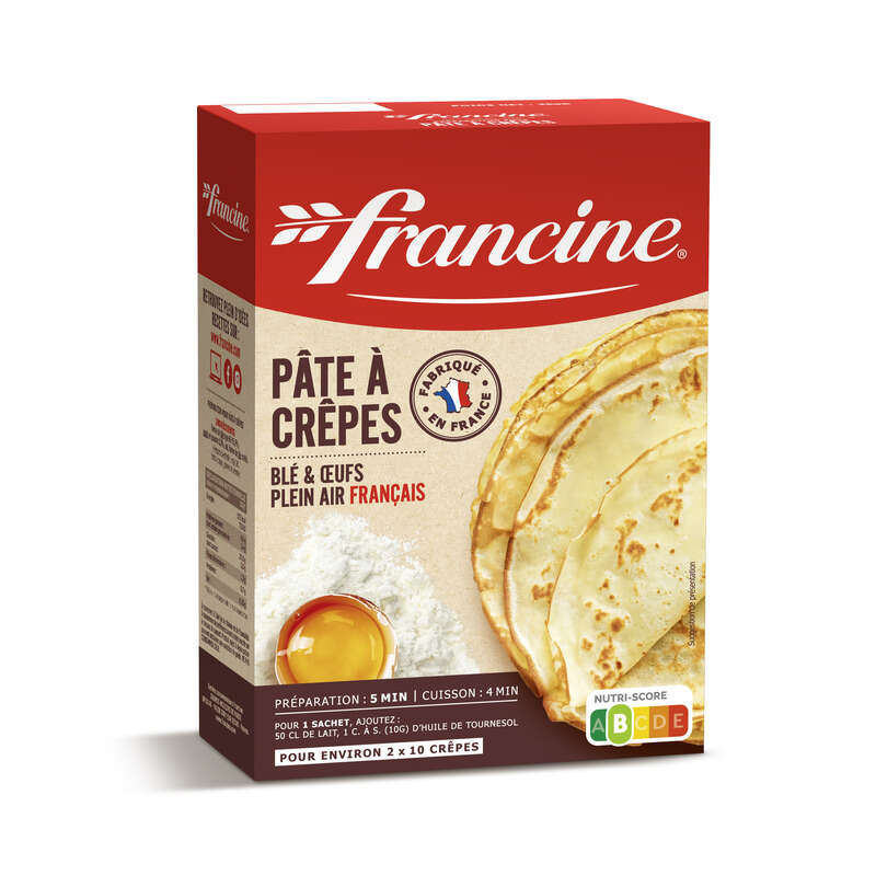 Francine Pâte À Crêpes Légères Et Moelleuses Bio 380g