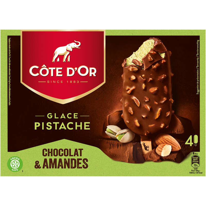 Côte D'Or Glaces Pistache Chocolat & Amandes 260g