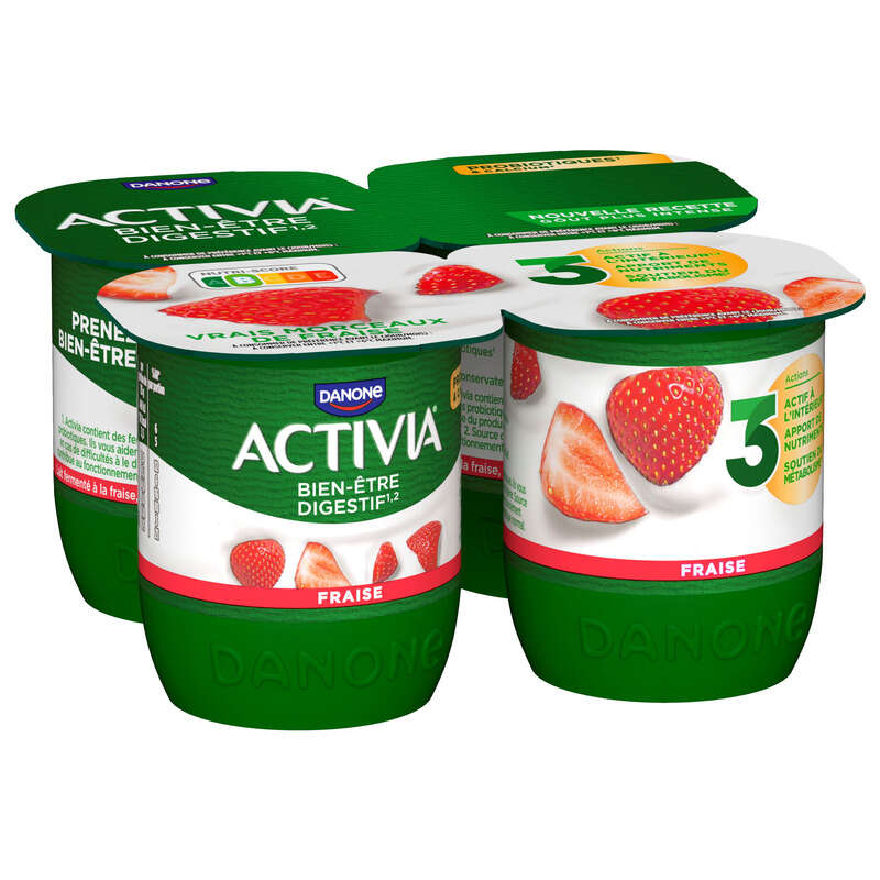 Activia Probiotiques Yaourt Aux Fruits Fraise Bifidus 4x125g