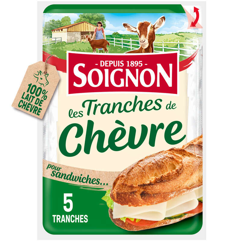 Soignon Les Tranches De Chèvre x5 Tranches 150g