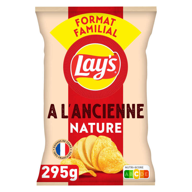 Lay's - Chips recette ancienne nature - Le sachet format familial de 295g