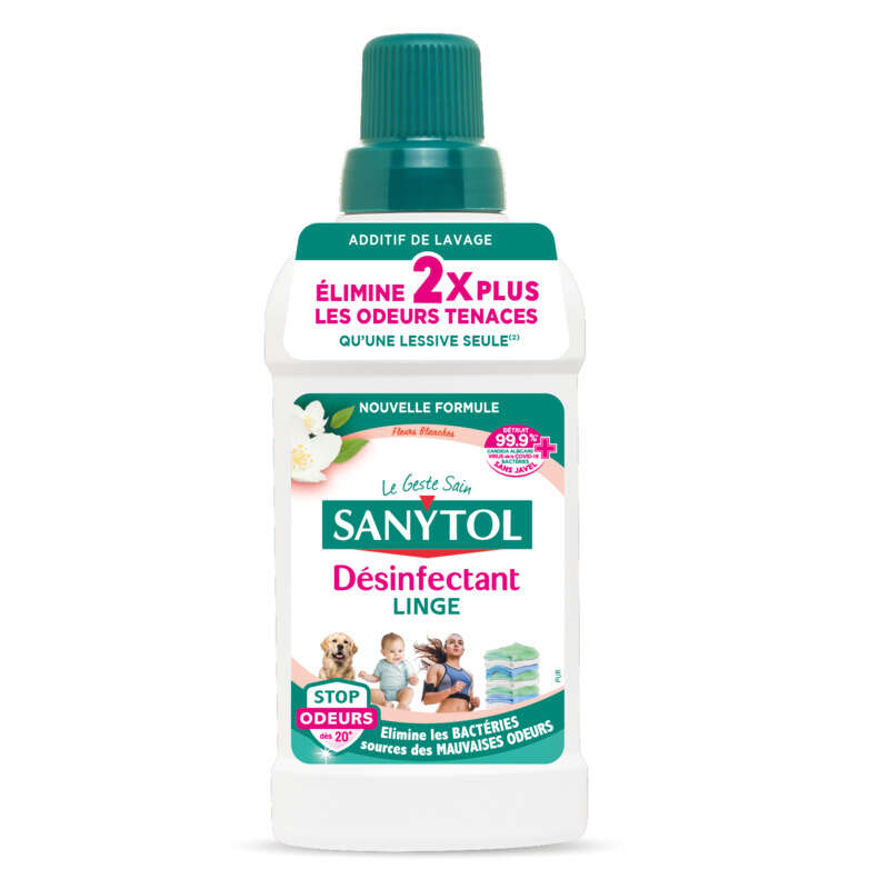 Sanytol Désinfectant Linge Fleurs blanches Stop odeurs 500ml