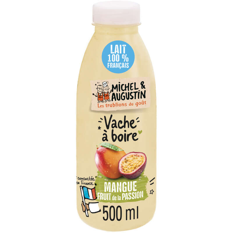 Michel & Augustin Yaourt Vache À Boire Mangue & Fruits De La Passion 500ml