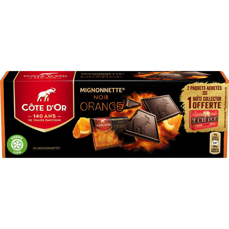 Côte d'Or Mignonnettes Tablette Chocolat Noire Orange 24x10g