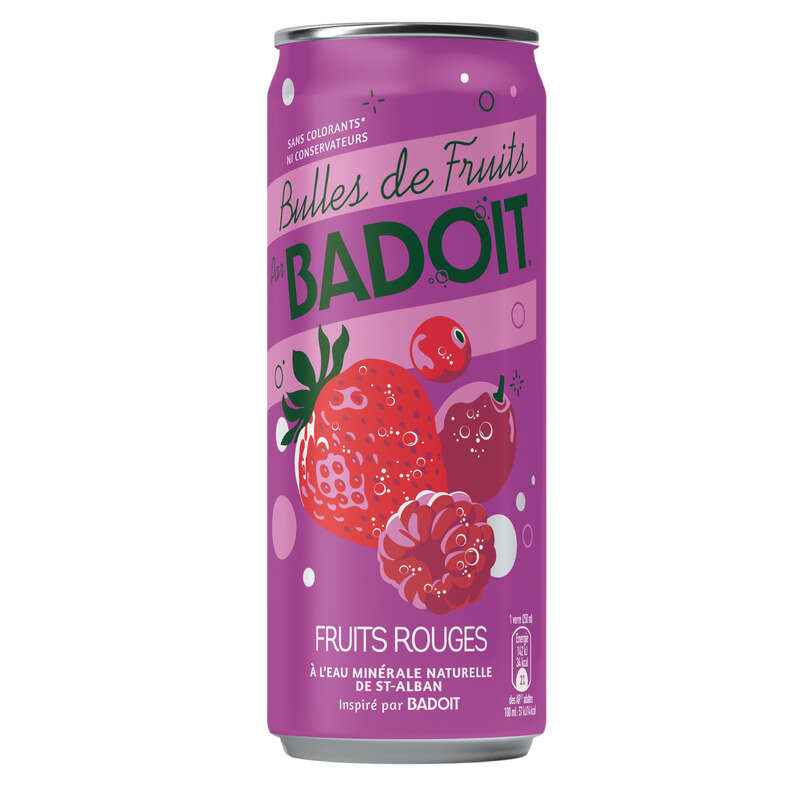 Badoit Canette Bulles de Fruits - Fruits Rouges 33cl