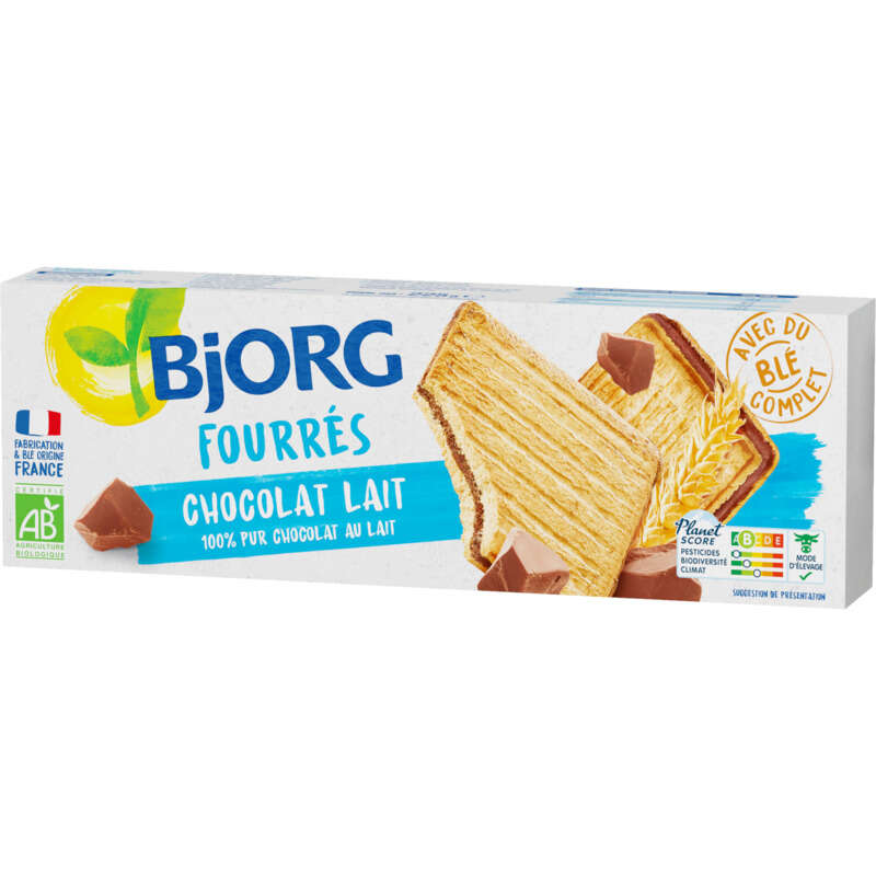 Bjorg Biscuits Fourrés Au Chocolat au Lait Bio 225g