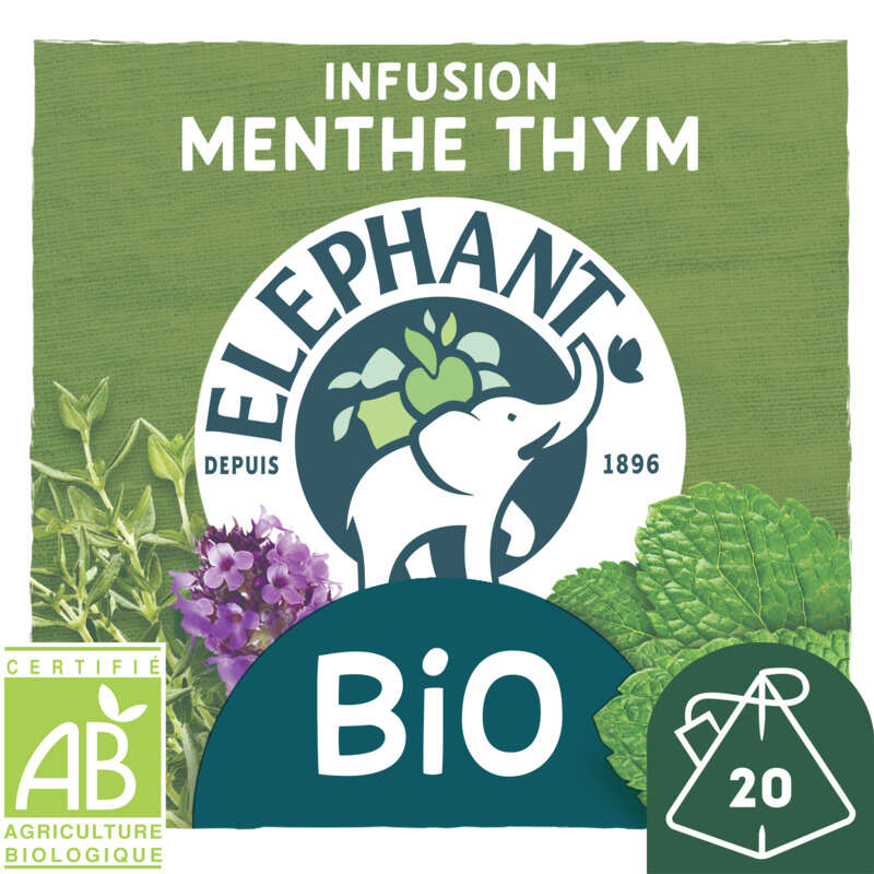 Elephant Infusion Bio Menthe Thym x20 26g