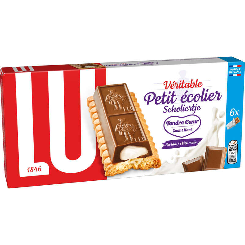 Lu Petit Ecolier Tendre Cœur Biscuits nappés au Chocolat au lait 120g