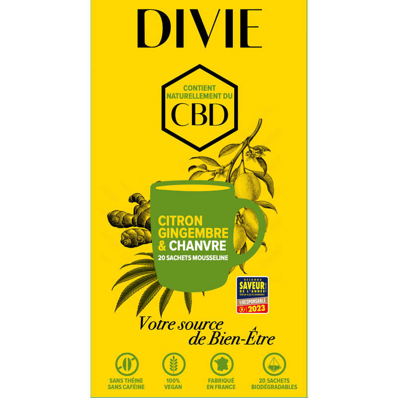 Divie Infusion Citron et Chanvre x20 44g