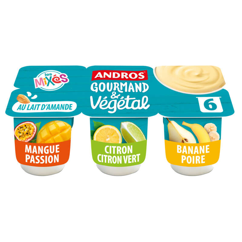 Andros Gourmand & végétal mixés fruits exotique 6x100g