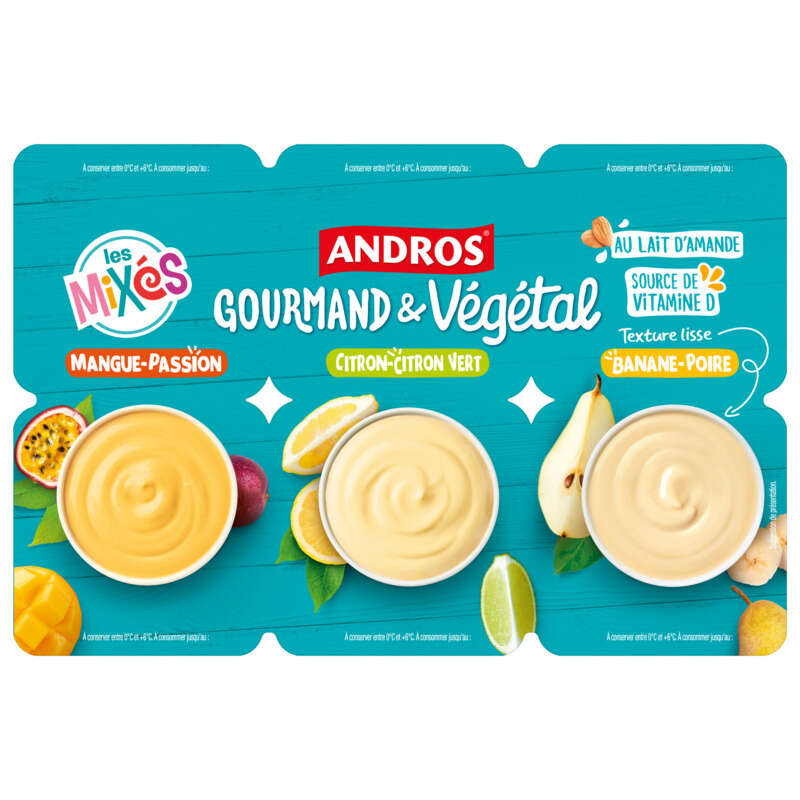 Andros Gourmand & végétal mixés fruits exotique 6x100g