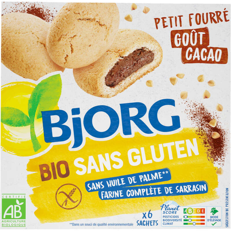 Bjorg Petit Fourré Goût Cacao Sans Gluten Bio 180g