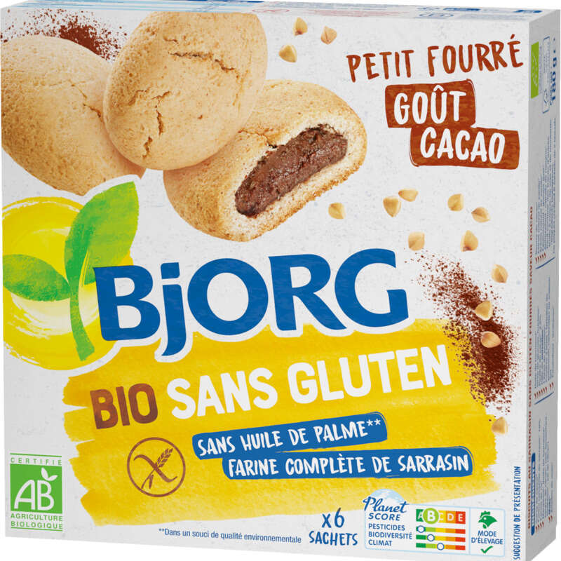 Bjorg Petit Fourré Goût Cacao Sans Gluten Bio 180g