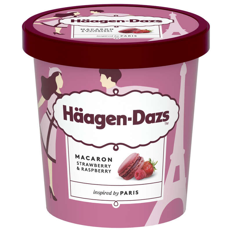 Häagen-Dazs pot macaron fraise framboise 364g