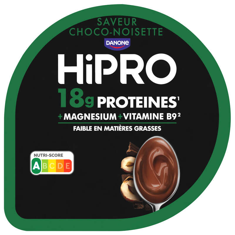 Hipro Protéines Crème Dessert saveur Chocolat Noisette 180g