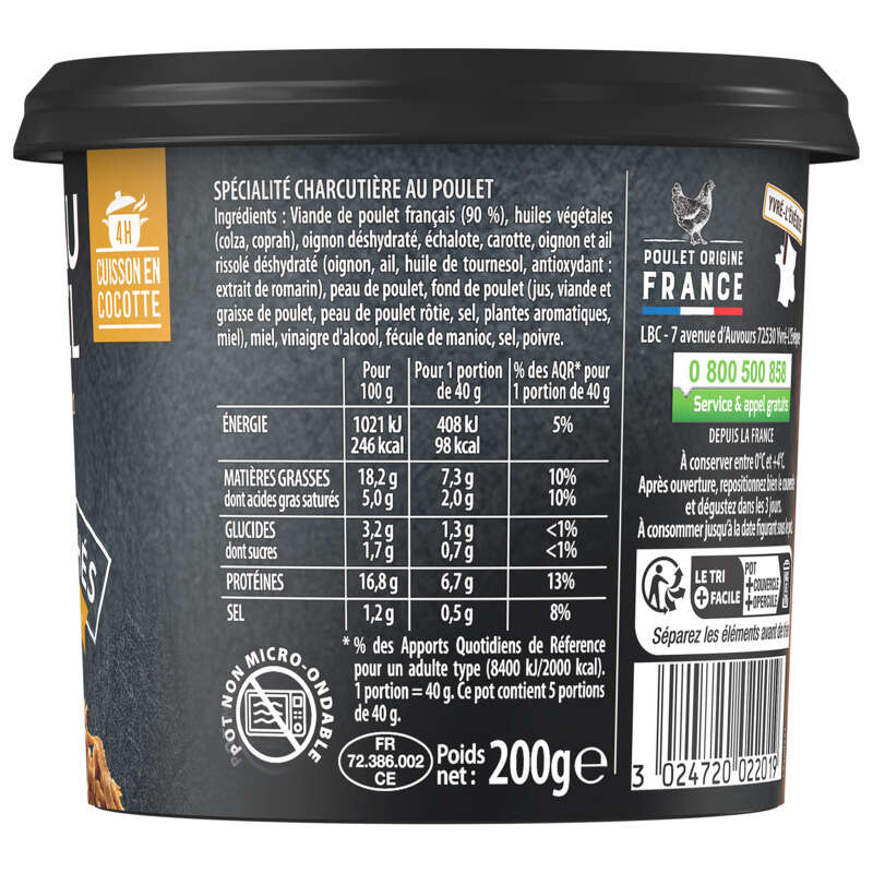 Bordeau Chesnel Effilochés de poulet 200g
