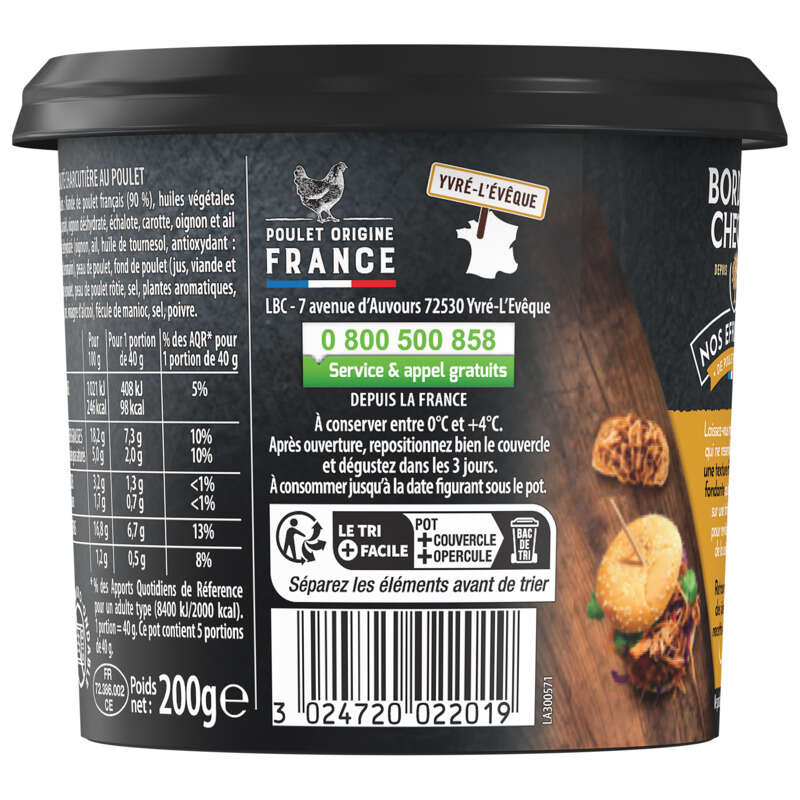 Bordeau Chesnel Effilochés de poulet 200g
