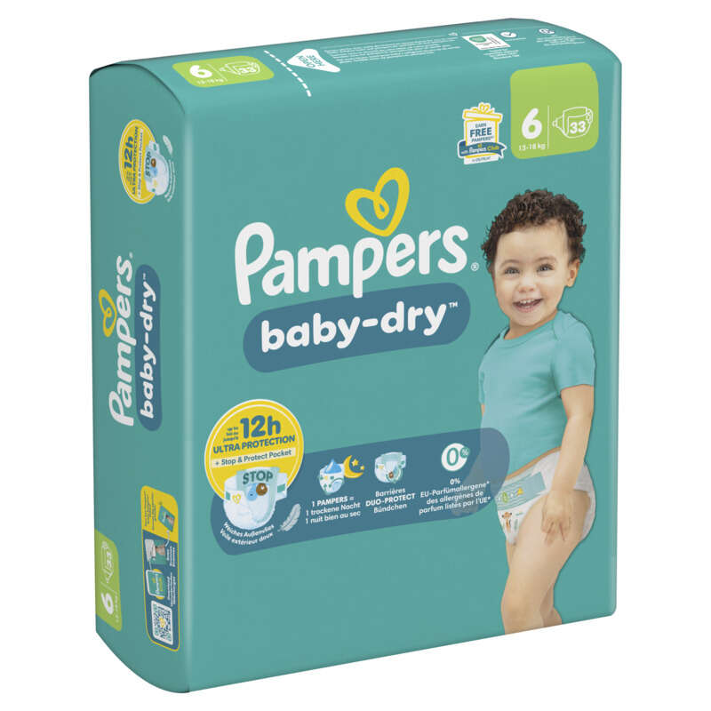 Pampers Baby-Dry Couches Taille 6 x33