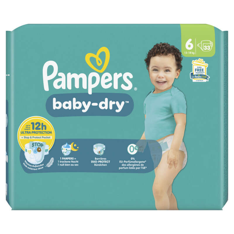 Pampers Baby-Dry Couches Taille 6 x33