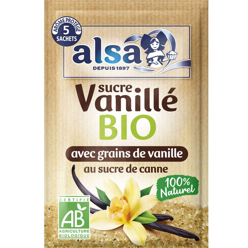 Alsa Sucre Vanillé Bio 5 Sachets 37,5g