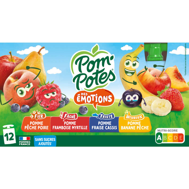 Pompotes Compotes Gourdes Mes émotions 12x90g