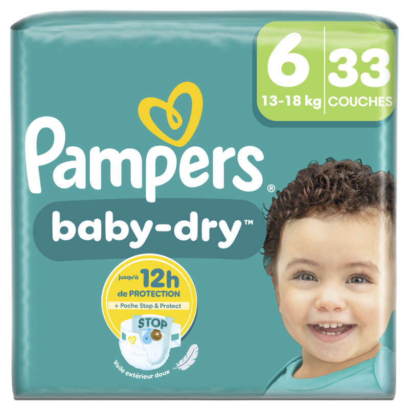 Pampers Baby-Dry Couches Taille 6 x33