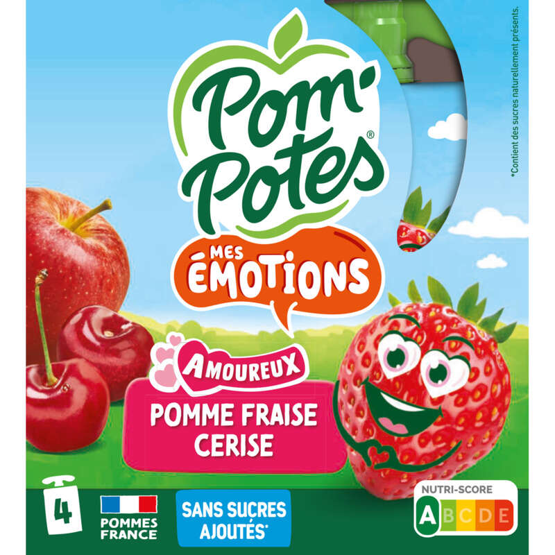 Materne Pom Potes Pomme Fraise Cerise 4x90g