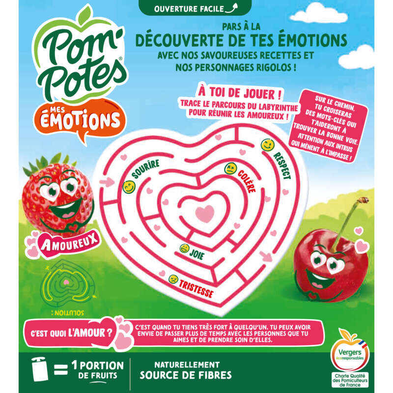 Materne Pom Potes Pomme Fraise Cerise 4x90g