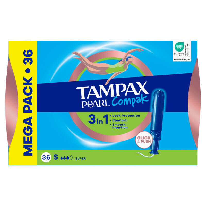 Tampax Pearl Compak Super Tampons Avec Applicateur x36