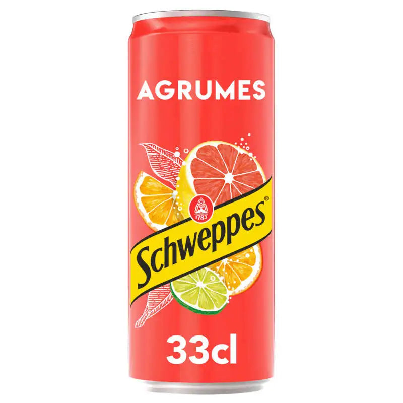 Schweppes soda Naturels d'Orange & Pamplemousse, Citron Vert Et Mandarine 33cl