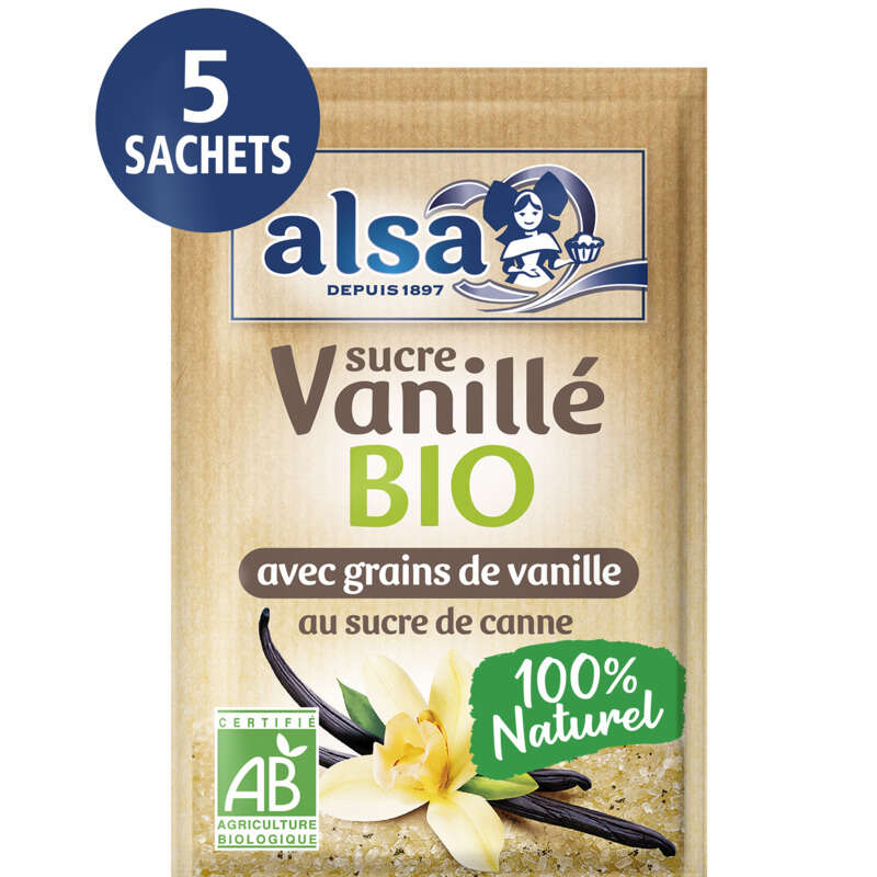 Alsa Sucre Vanillé Bio 5 Sachets 37,5g