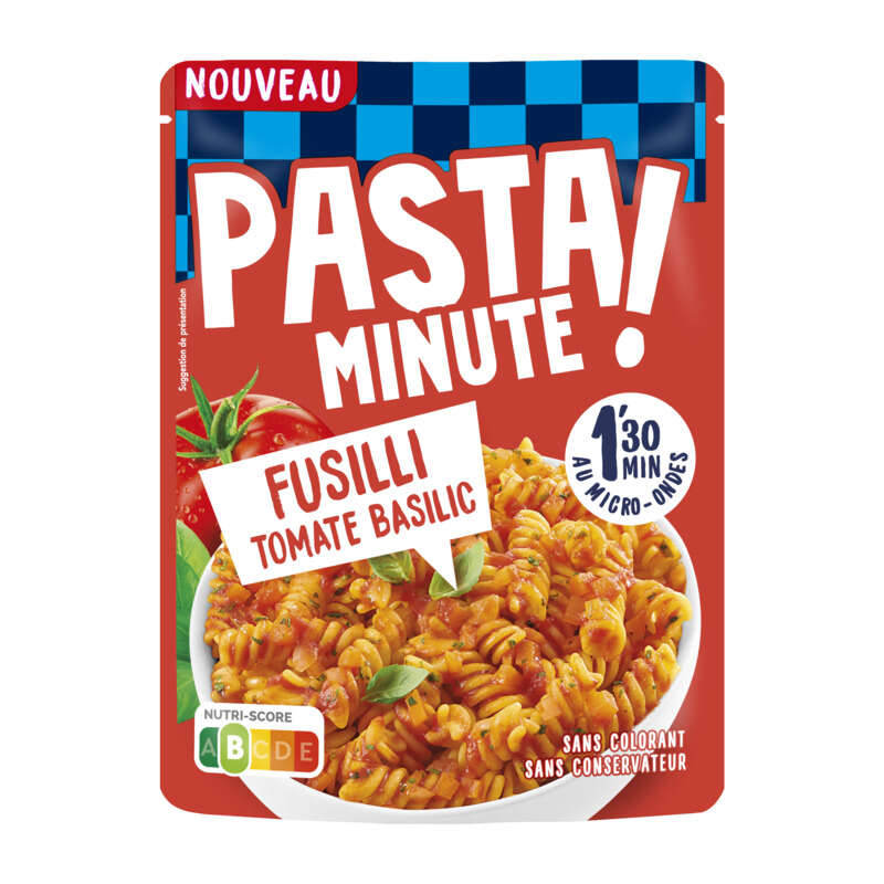 Lustucru Pasta Minute Fusilli Tomate Basilic 220g